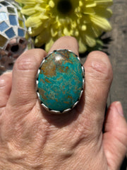 Single Stone Kingman Dome Ring Sz. 9