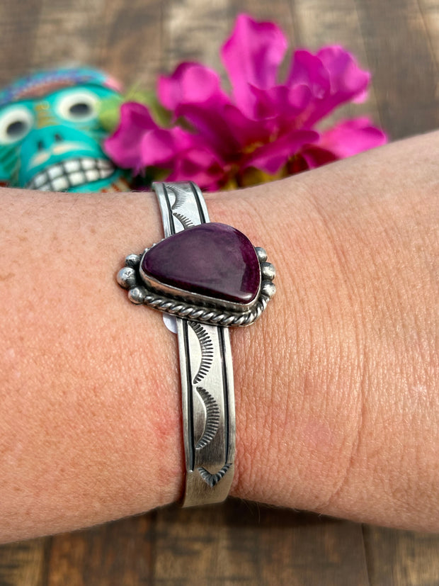 Purple Spiny Stamped Cuff- D