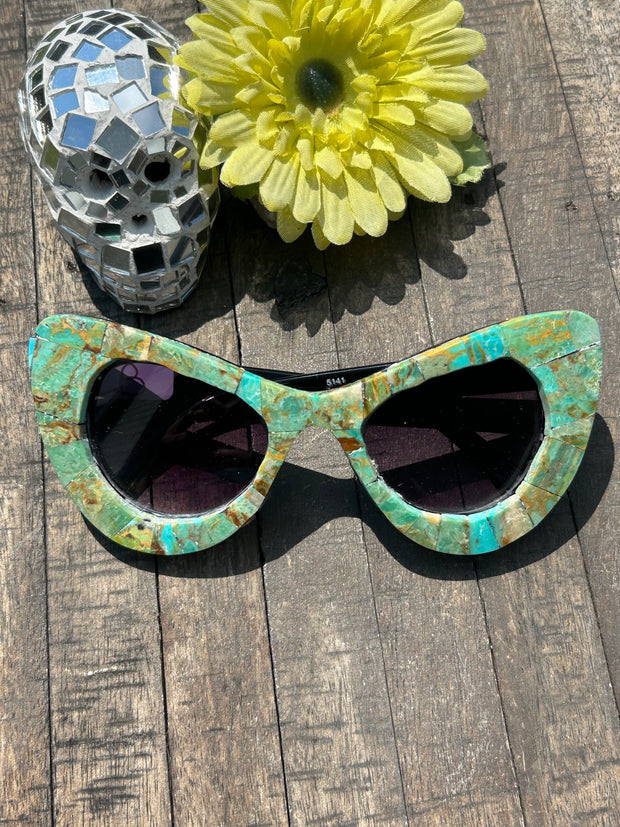 Handmade Kingman Inlay Sunglasses- B