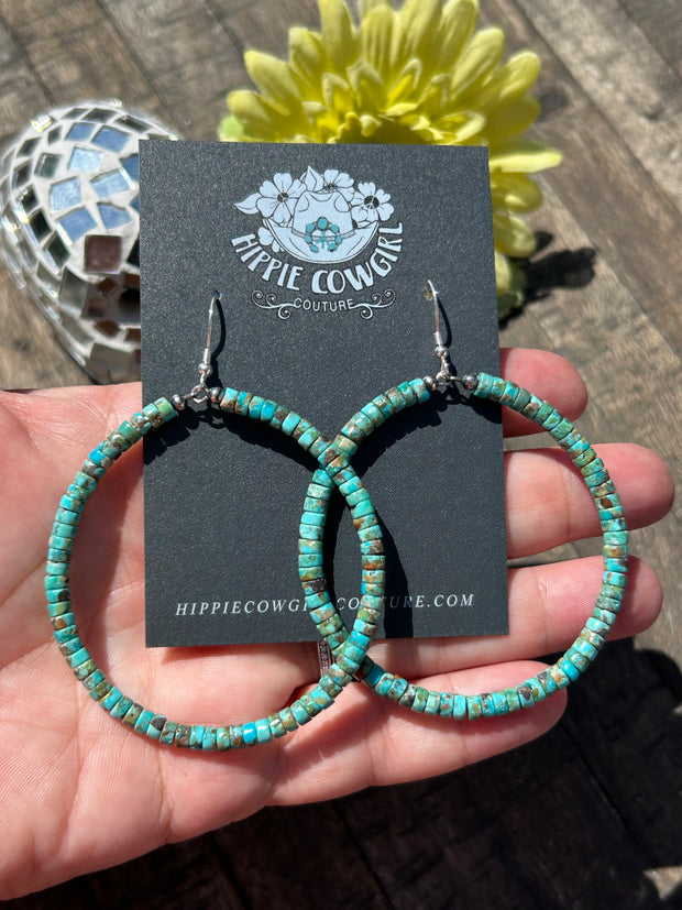 Kingman Heishi Hoop Earring