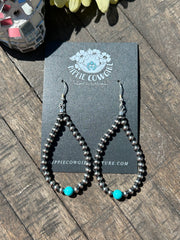 "Navajo Style" Single Bead Teardrop Earring