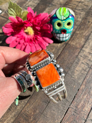 3 Stone Orange Spiny Cuff -B