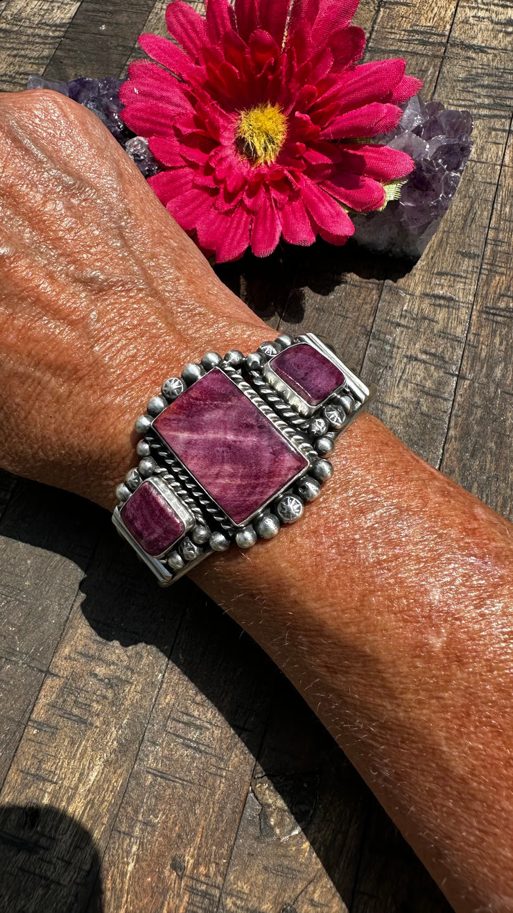 3 Stone Purple Spiny Cuff