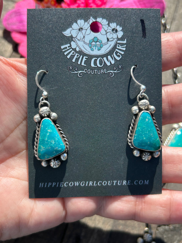 4 Stone Kingman Turquoise Mini Lariat Set- 1