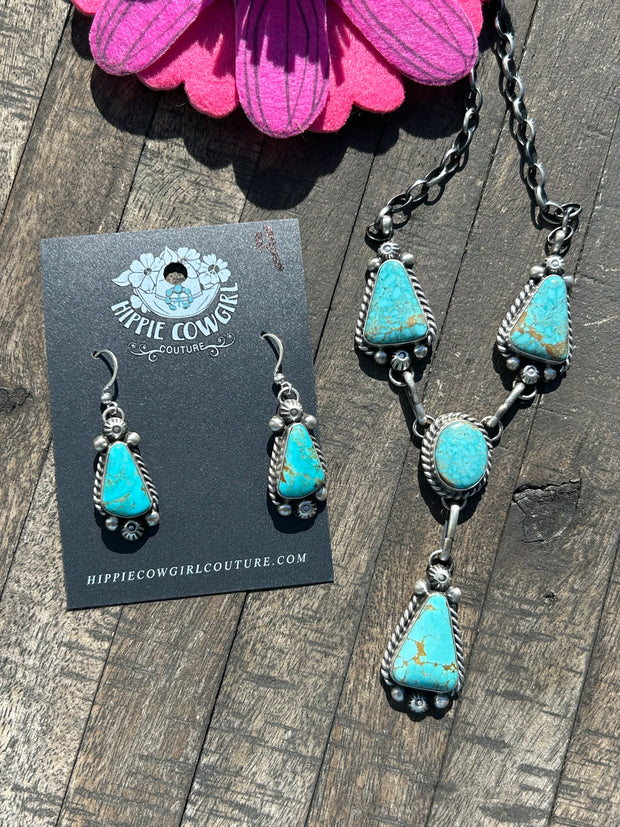 4 Stone Kingman Turquoise Mini Lariat Set- 4