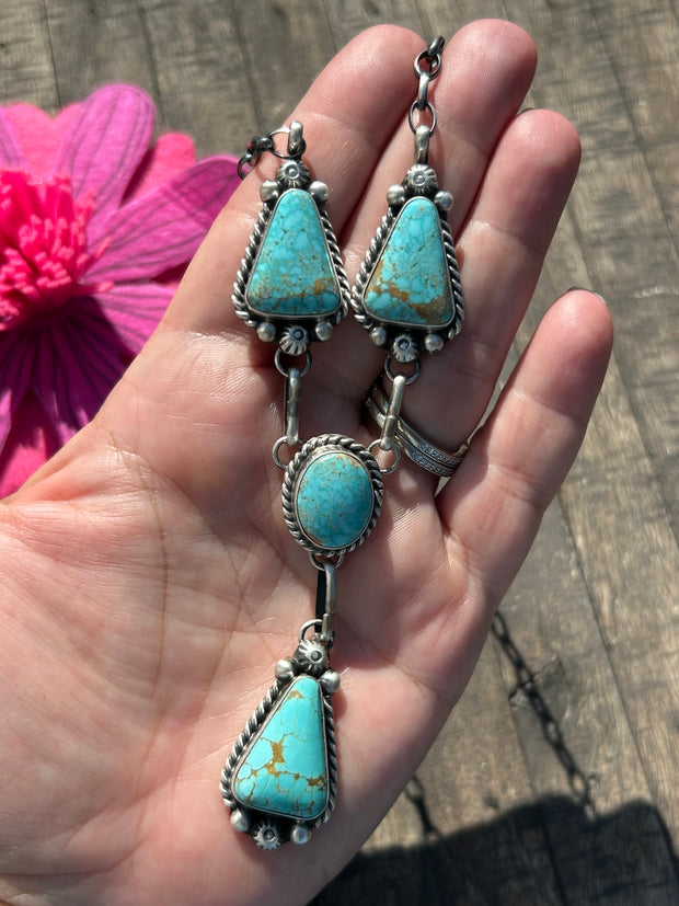 4 Stone Kingman Turquoise Mini Lariat Set- 4