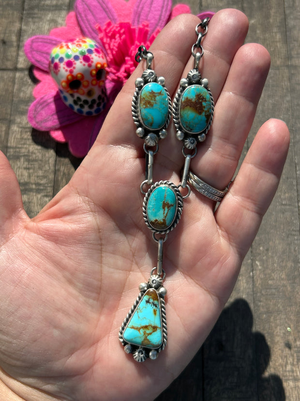 4 Stone Kingman Turquoise Mini Lariat Set- 6