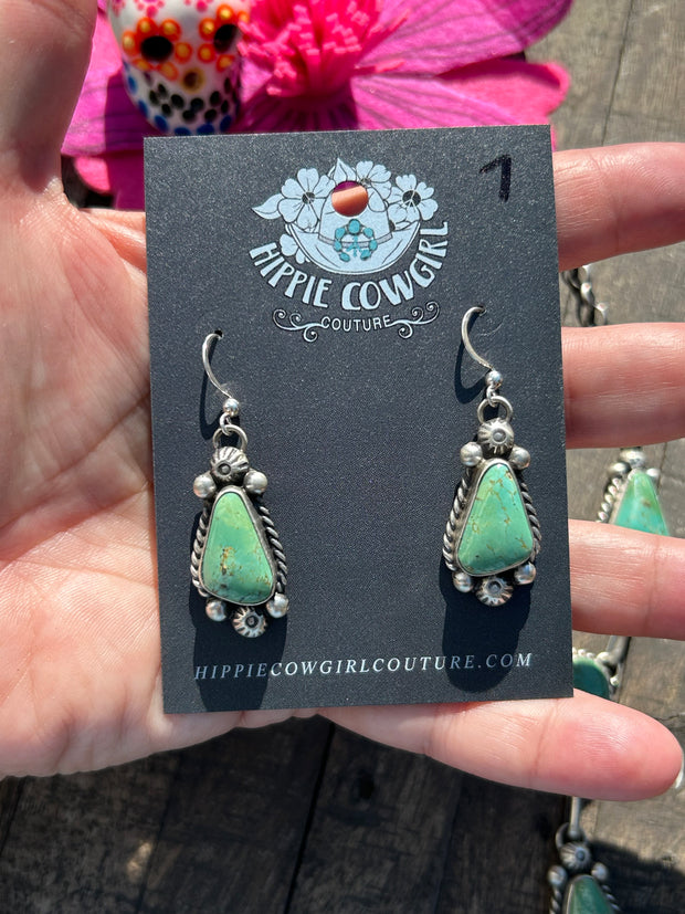 4 Stone Kingman Turquoise Mini Lariat Set- 7