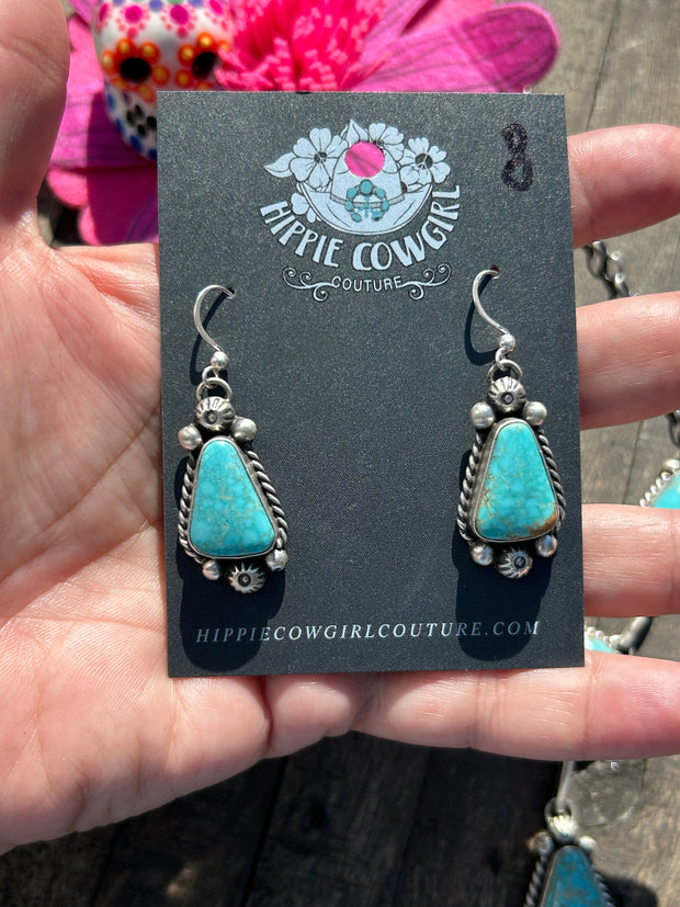 4 Stone Kingman Turquoise Mini Lariat Set-8