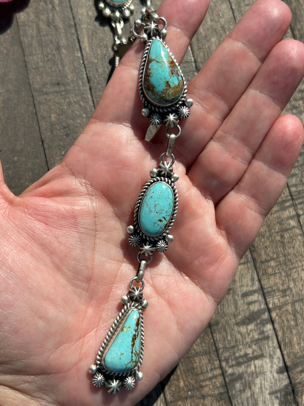 Kingman Turquoise Lariat Set