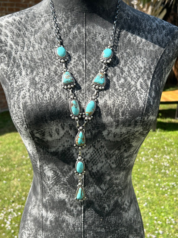 Kingman Turquoise Lariat Set