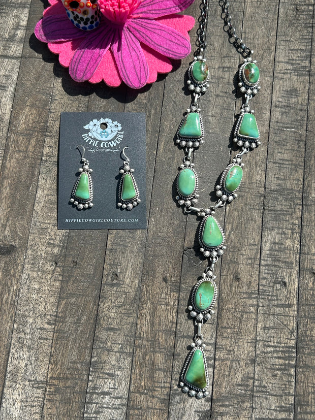 Kingman Turquoise Lariat Set