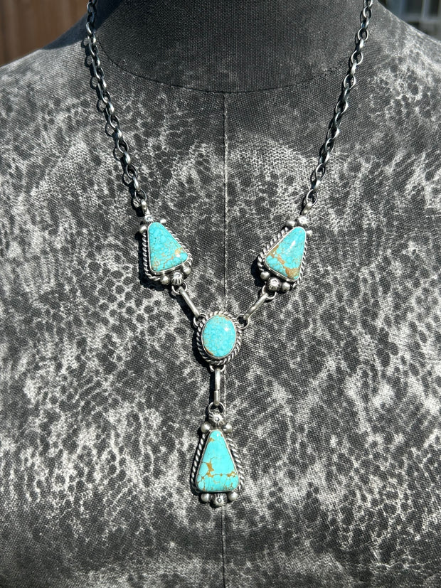 4 Stone Kingman Turquoise Mini Lariat Set- 4