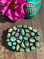 Mixed Mine Turquoise Cluster Belt Buckle