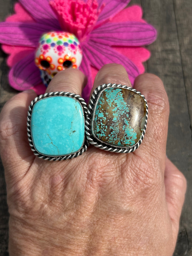 Adjustable Single Stone Square Rings 1-2