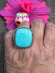 Adjustable Single Stone Square Rings 1-2