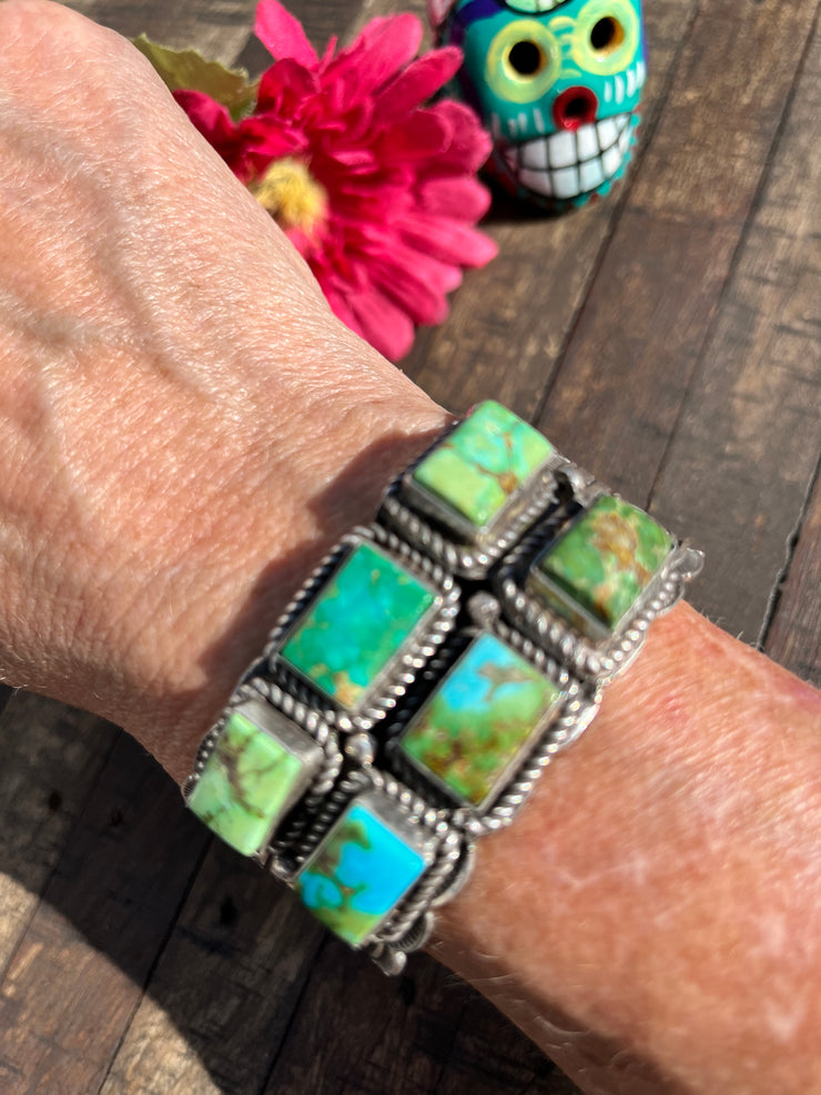 Stamped Royston and Sonoran Cuff