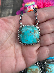 Single Stone Square Necklaces 1-8