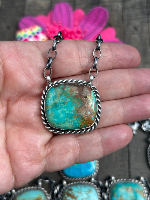 Single Stone Square Necklaces 1-8