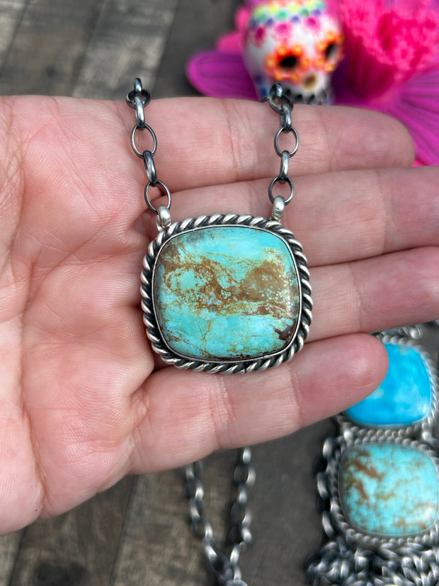 Single Stone Square Necklaces 1-8