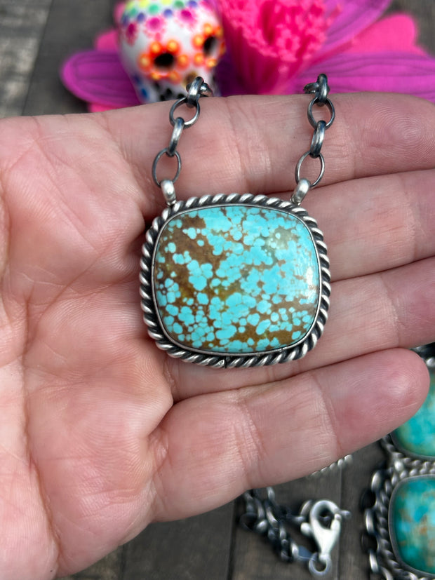 Single Stone Square Necklaces 1-8