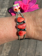 3 Stone Red Spiny Cuff
