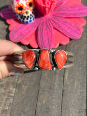 3 Stone Red Spiny Cuff