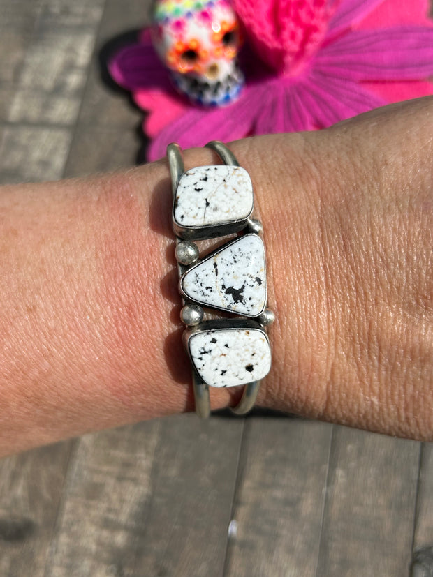 3 Stone White Buffalo Cuff