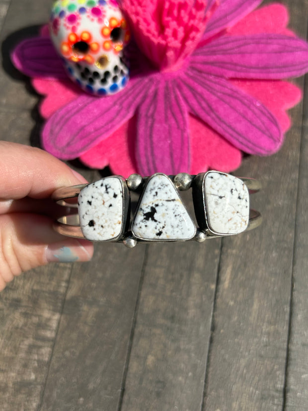 3 Stone White Buffalo Cuff