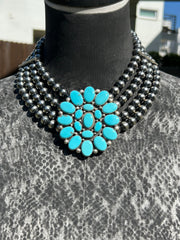 4 Strand Kingman Choker Necklace
