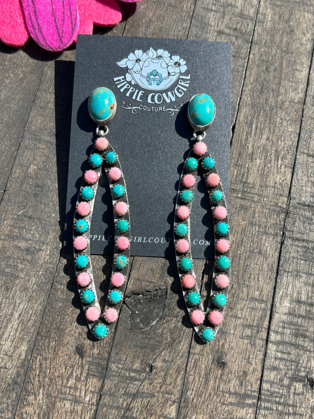 Kingman and Cotton Candy Dangle Earrings