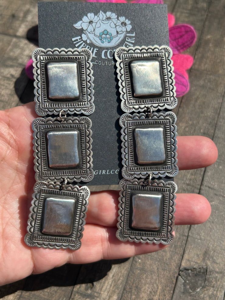 Square Concho Earrings
