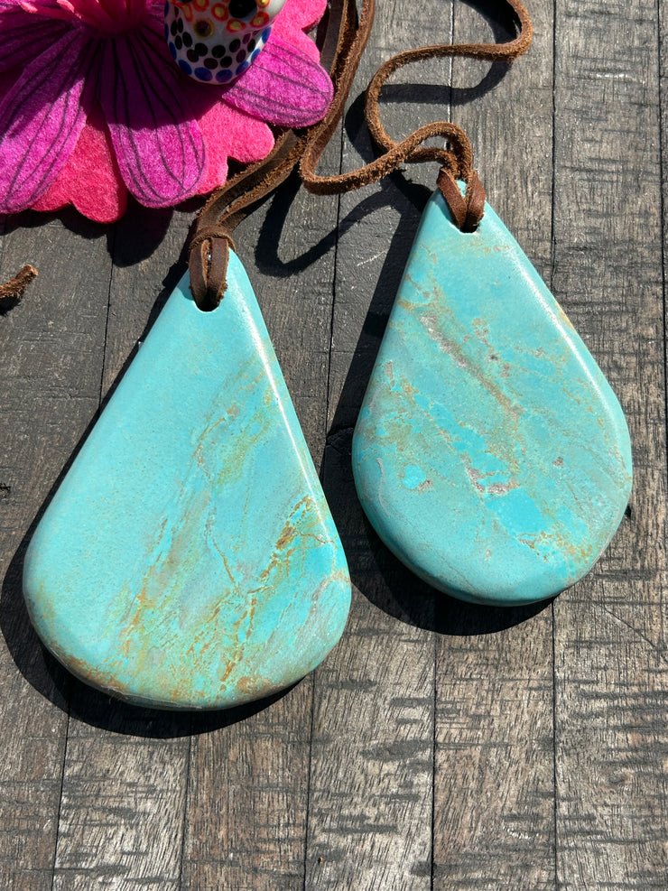 Kingman Slab Necklaces #1 and #21