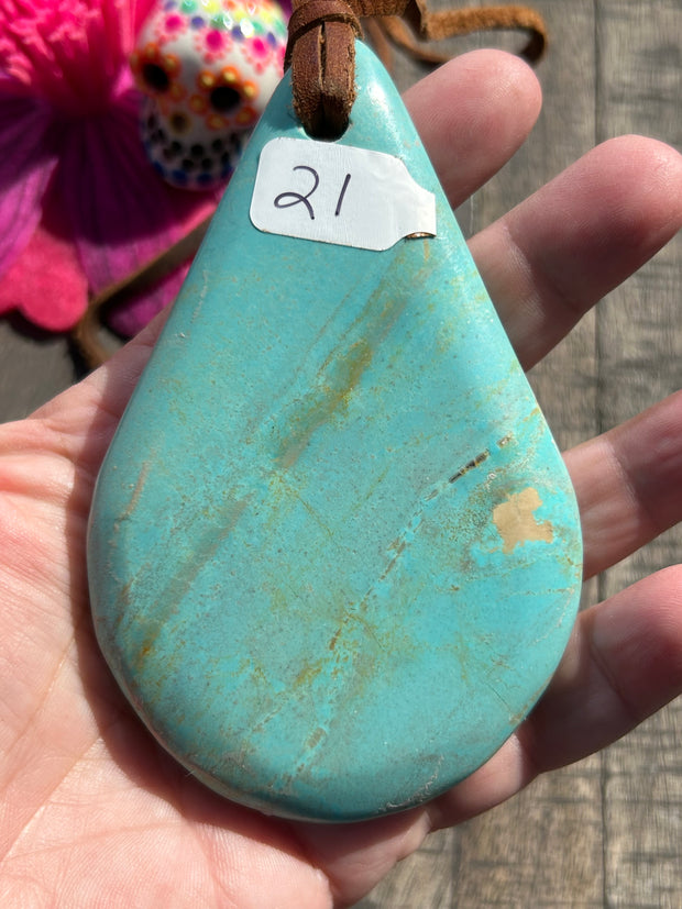 Kingman Slab Necklaces #1 and #21