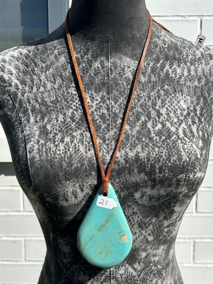 Kingman Slab Necklaces #1 and #21