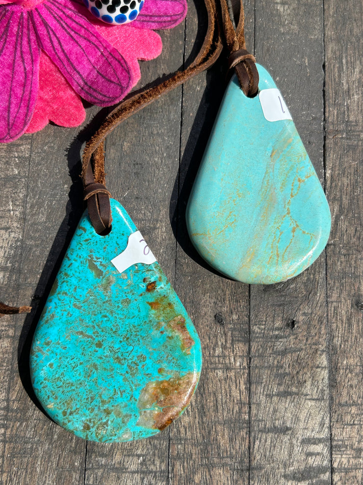 Kingman Slab Necklace #17 and #20