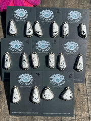 Single Stone white Buffalo Earrings 1-7