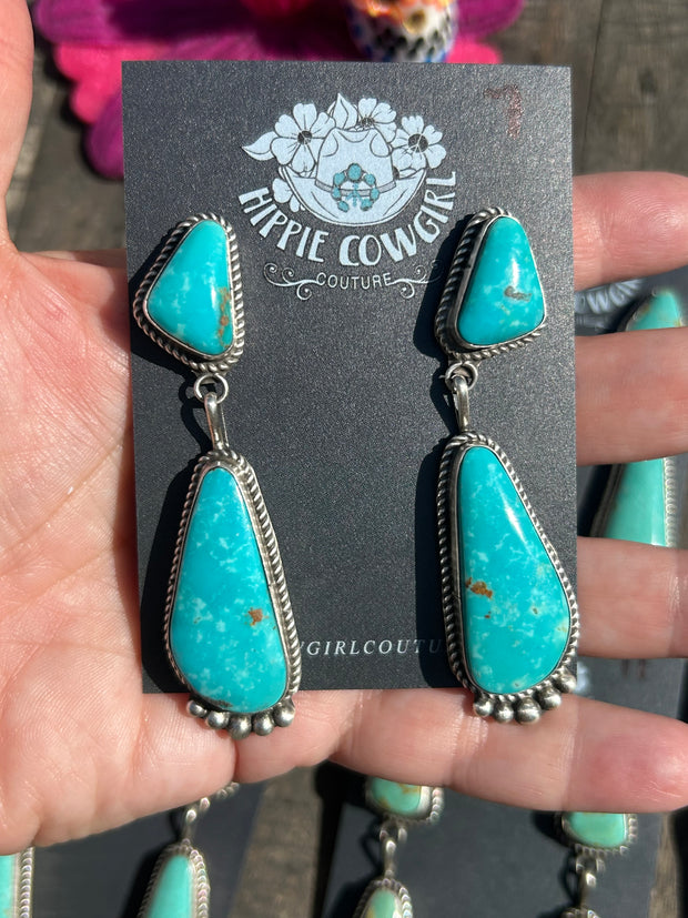 Kingman 2 Stone Dangle Earrings 7-13
