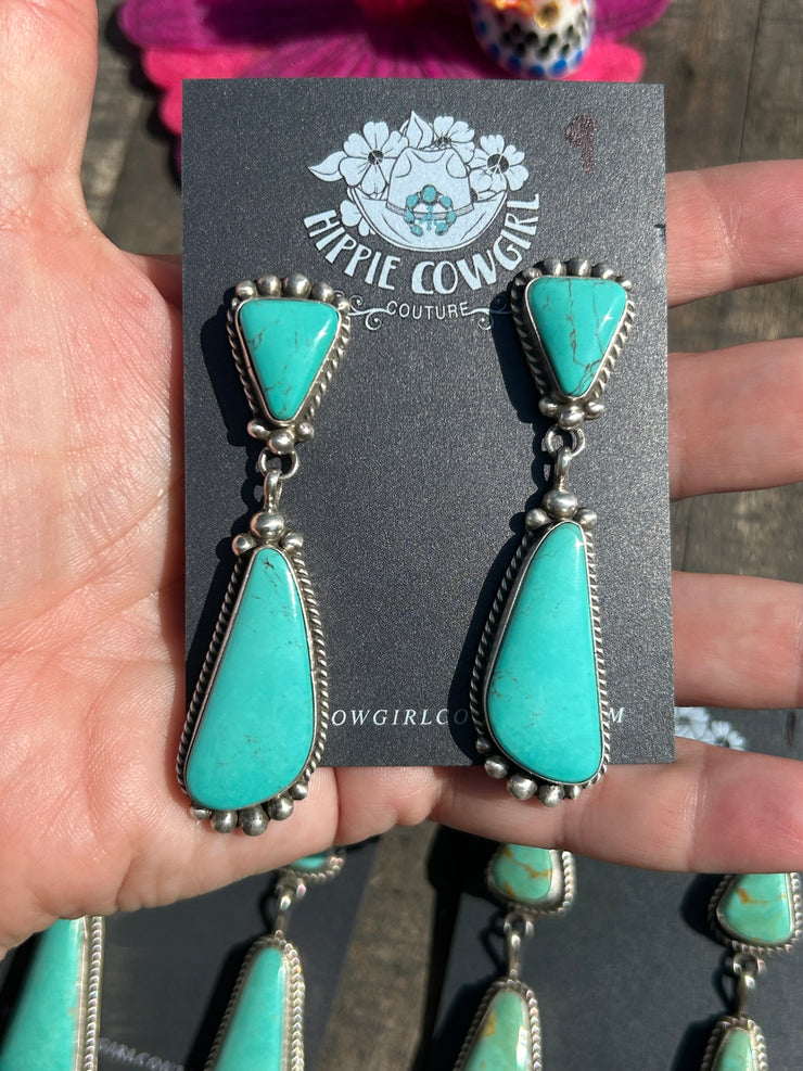 Kingman 2 Stone Dangle Earrings 7-13