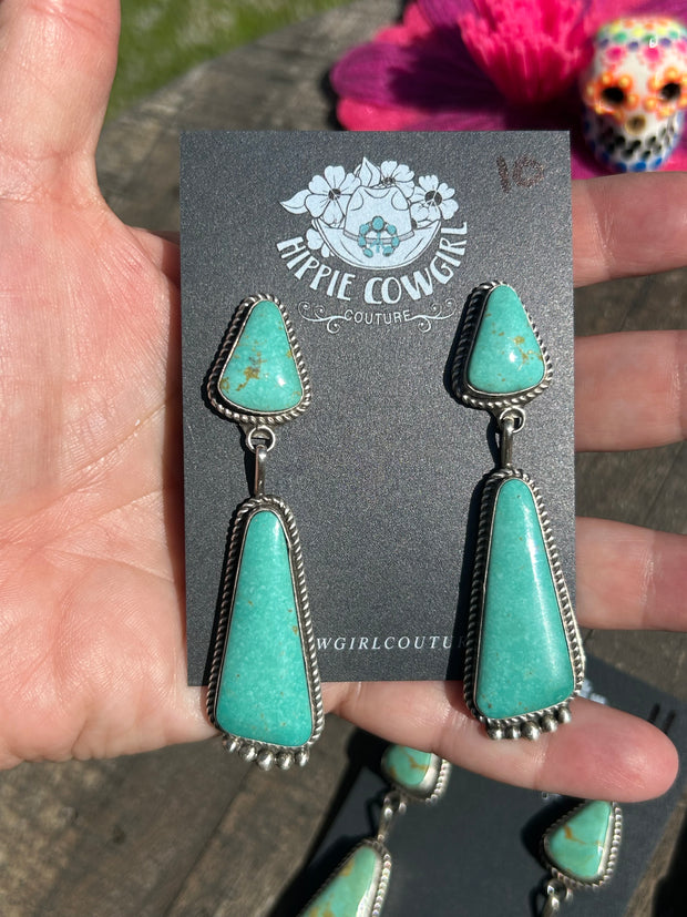 Kingman 2 Stone Dangle Earrings 7-13