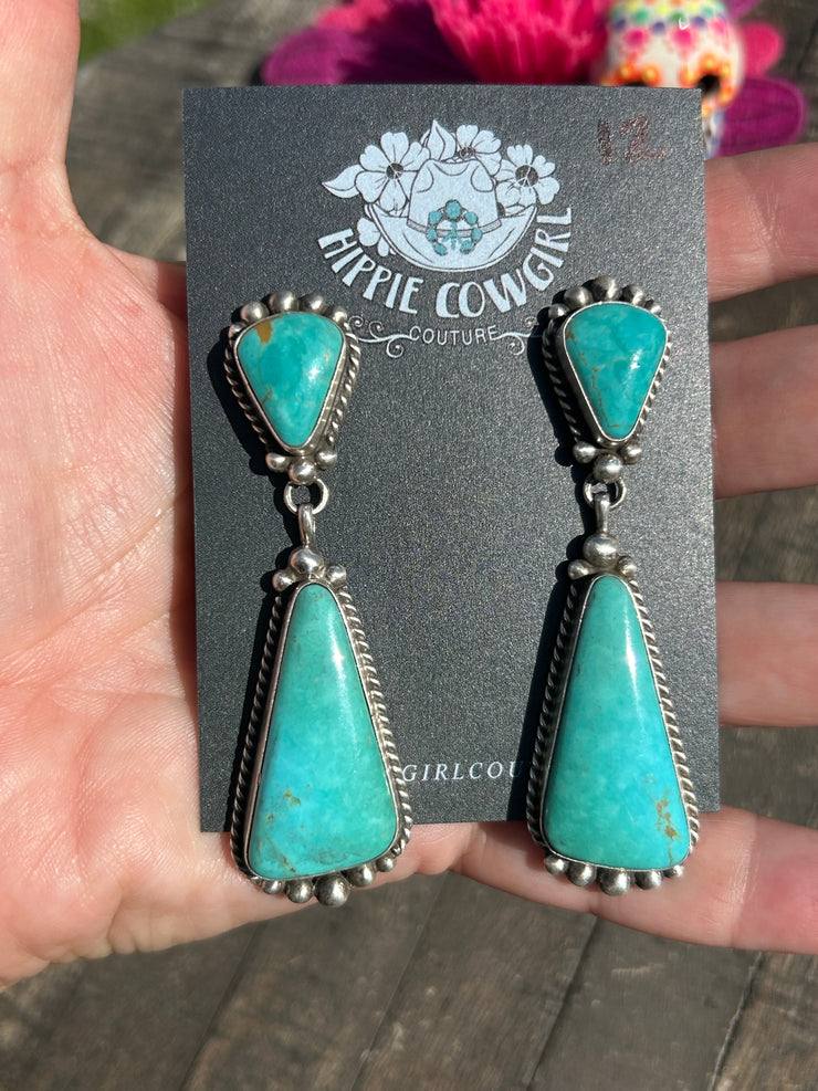 Kingman 2 Stone Dangle Earrings 7-13