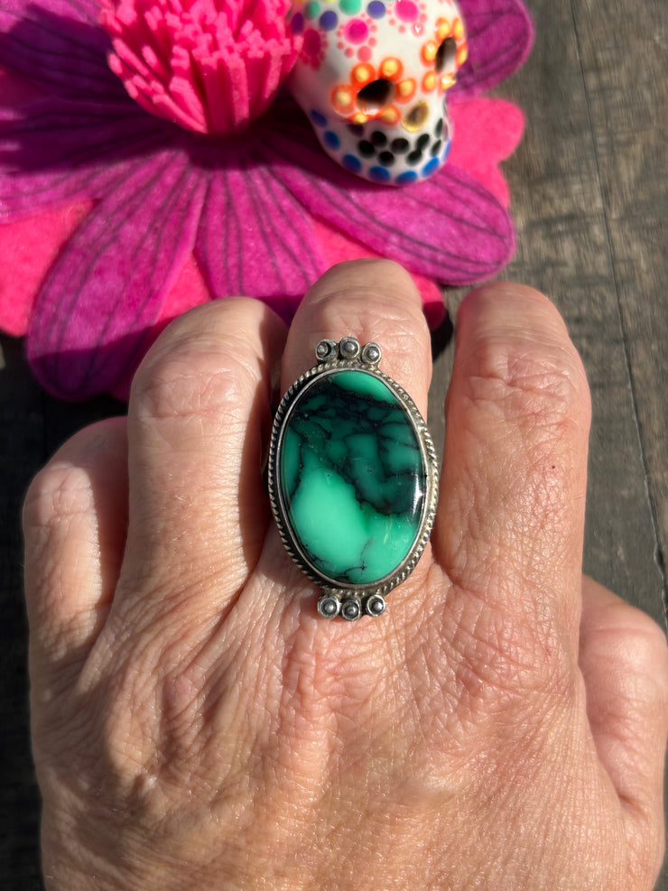 Single Stone Variscite Ring Sz. 10