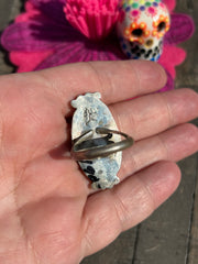 Single Stone White Buffalo Ring Sz. 10 1/2