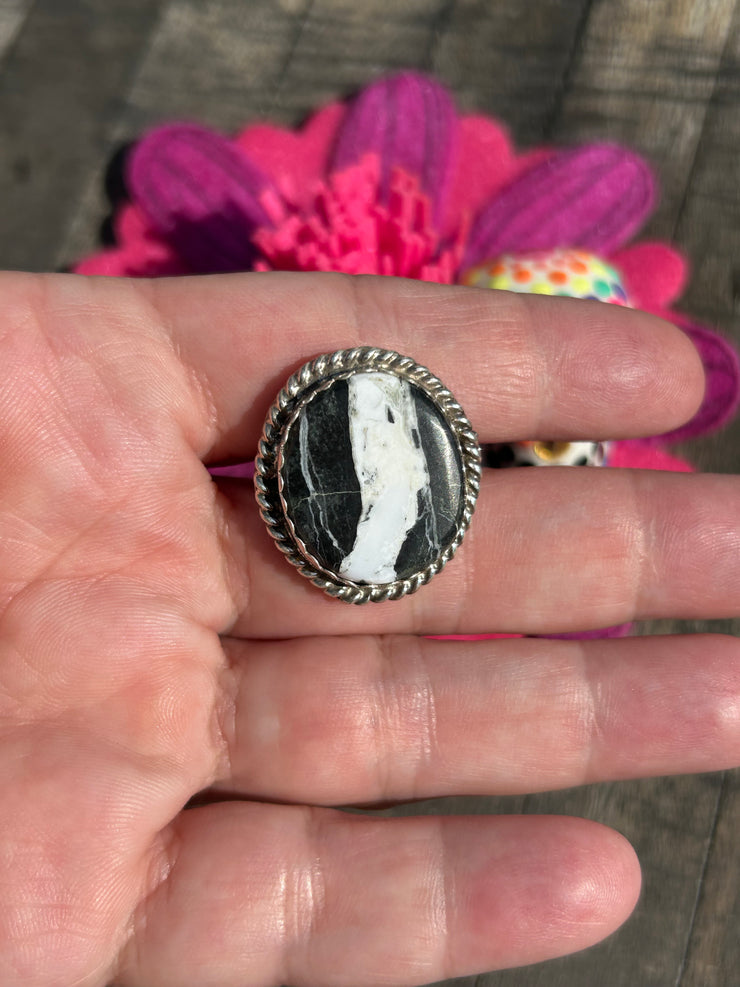 Single Stone White Buffalo Rings