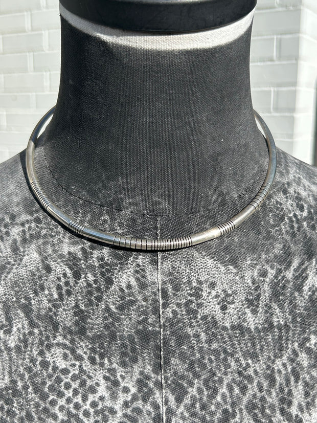 Sterling Stamped Collar Necklace- B