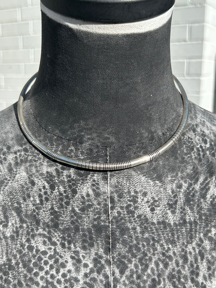 Sterling Stamped Collar Necklace- B