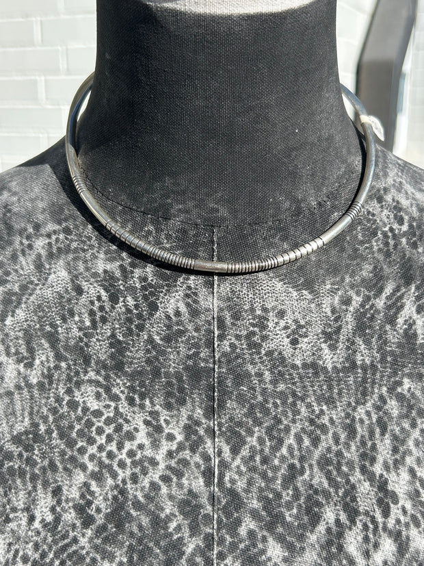 Sterling Stamped Collar Necklace- C