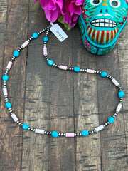 18" Kingman and "Cotton Candy" Necklace