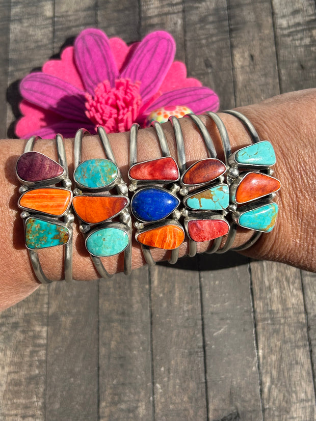 3 Stone Multi Color Cuffs 1-5