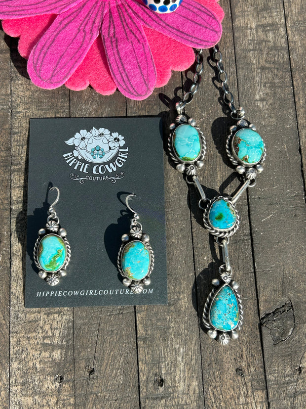 4 Stone Sonoran Turquoise Mini Lariat Set-1